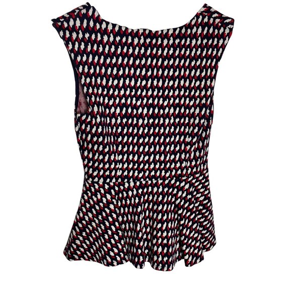 Eri + Ali Women's Sleeveless Top Size Small Geometric Red Navy White - Picture 2 of 6